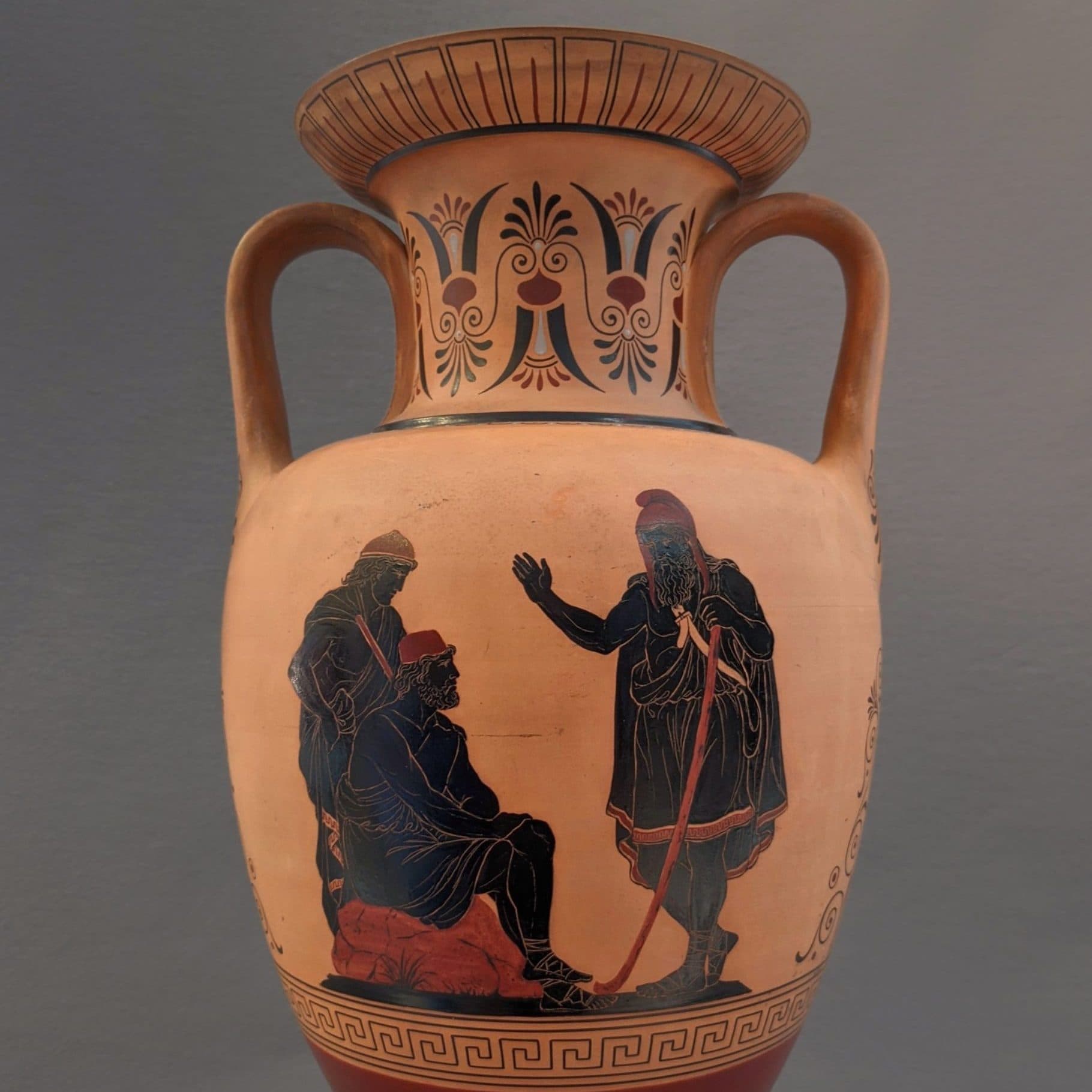 Jarrón von P. Ipsen del Siglo XIX con Pintura en Frío