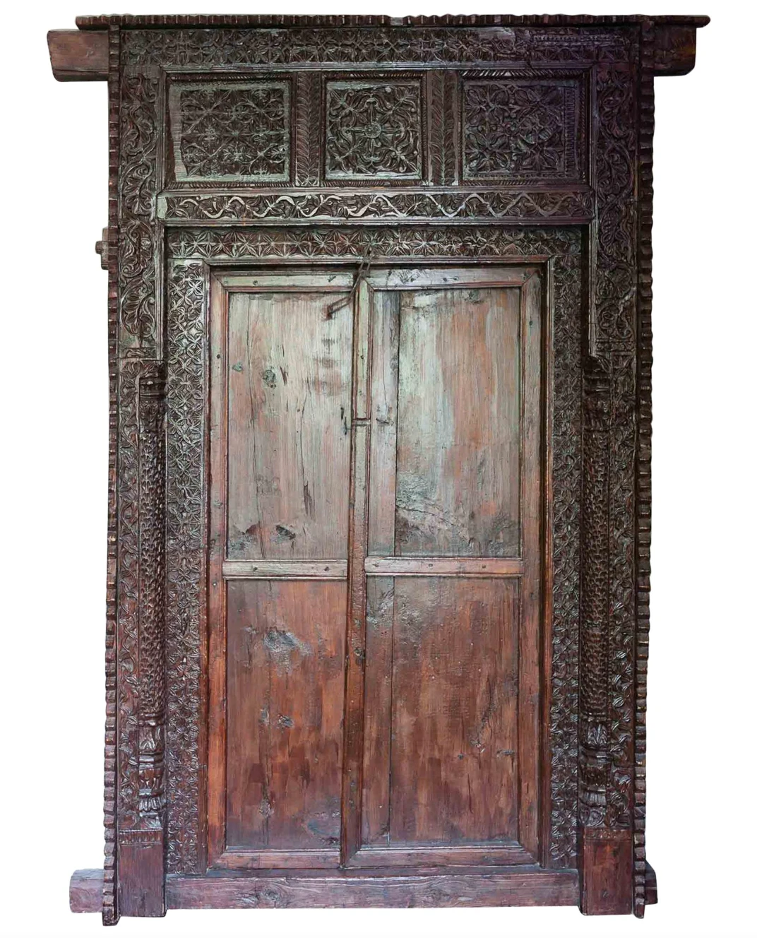 Marco y Puertas Indo-Coloniales Talladas, Siglo XIX, Puertas Nobles de la India, Siglo XIX