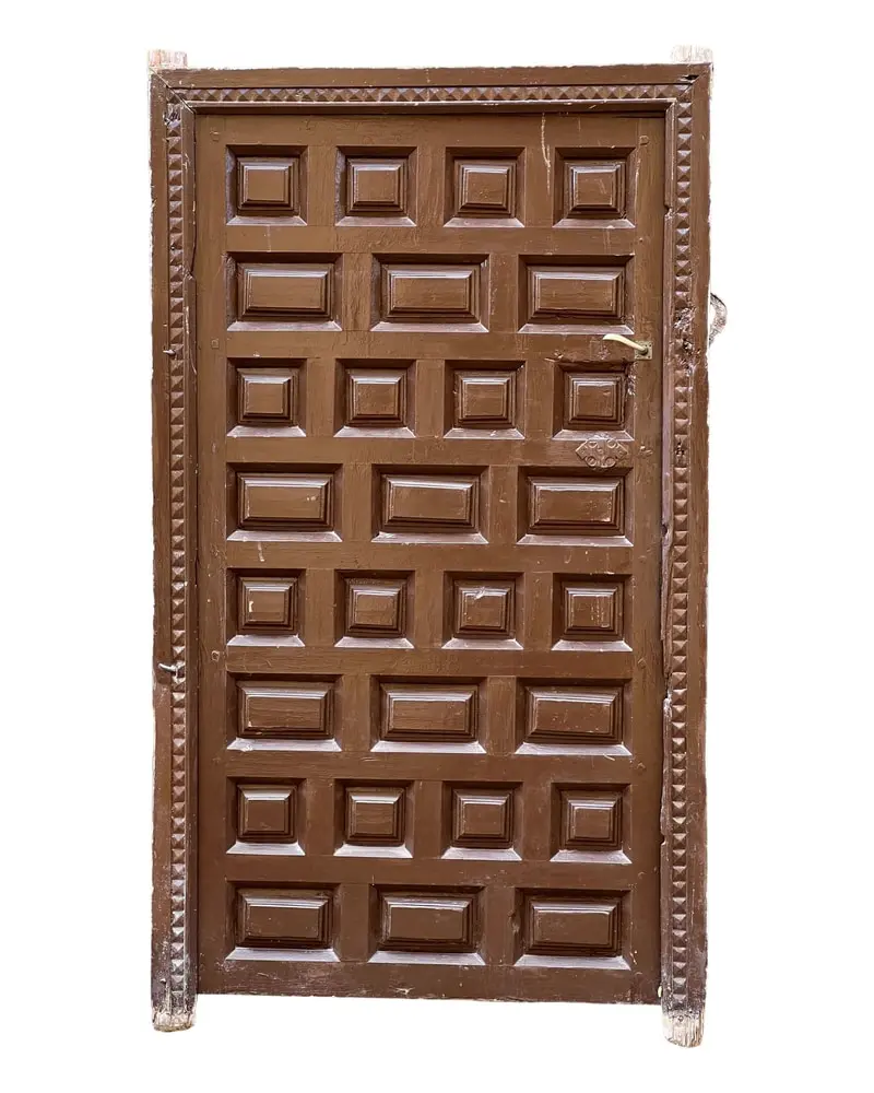Puerta castellana panelada en madera maciza, Puertas y Arquitectónico, Siglo XVIII