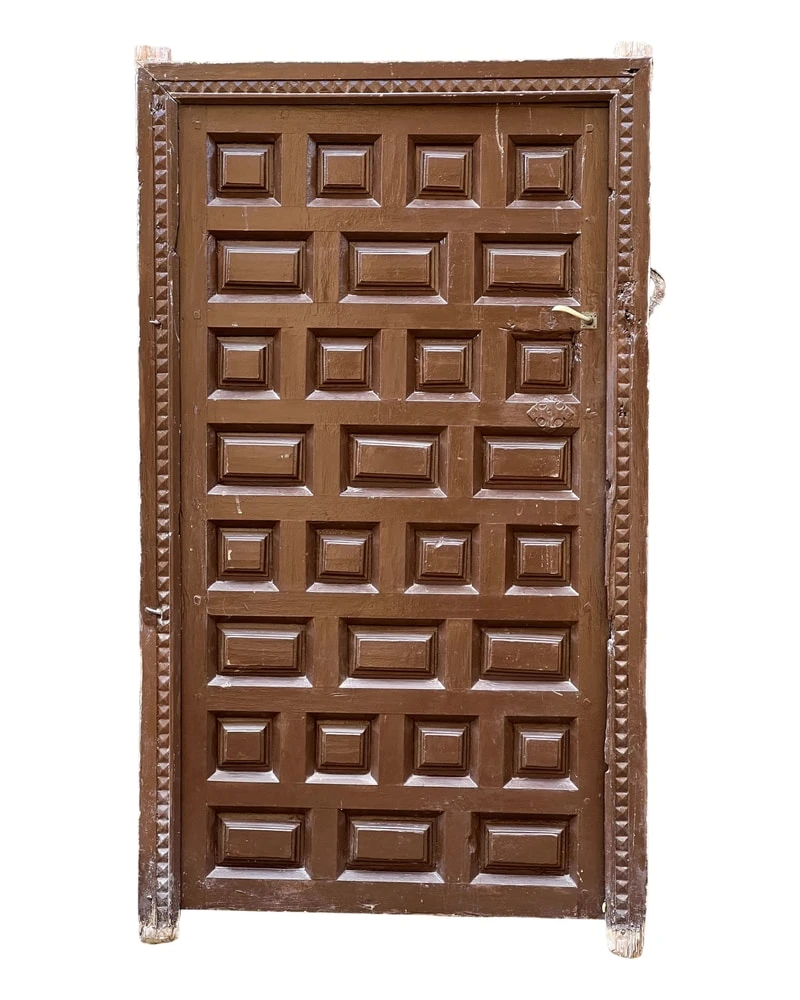 Puerta castellana panelada en madera maciza, Puertas y Arquitectónico, Siglo XVIII