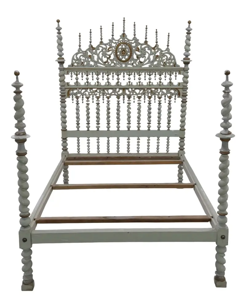 Cama de Bilros Portuguesa del Siglo XVIII-XIX, Camas, Siglo XIX