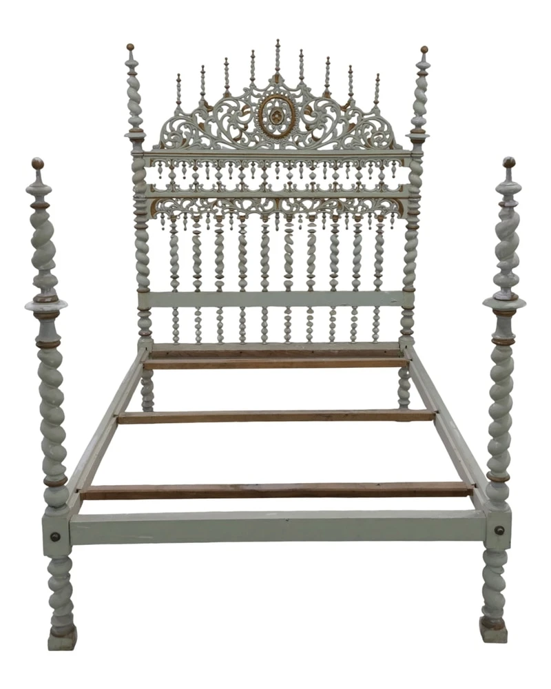 Cama de Bilros Portuguesa del Siglo XVIII-XIX, Camas, Siglo XIX
