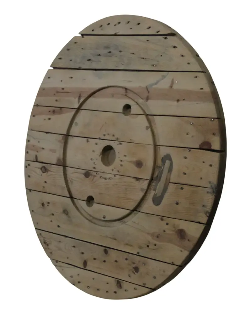 Tapa de Bobina de Luz del Siglo XX en Madera de Pino, Objetos Decorativos, Siglo XX · vista 9/10