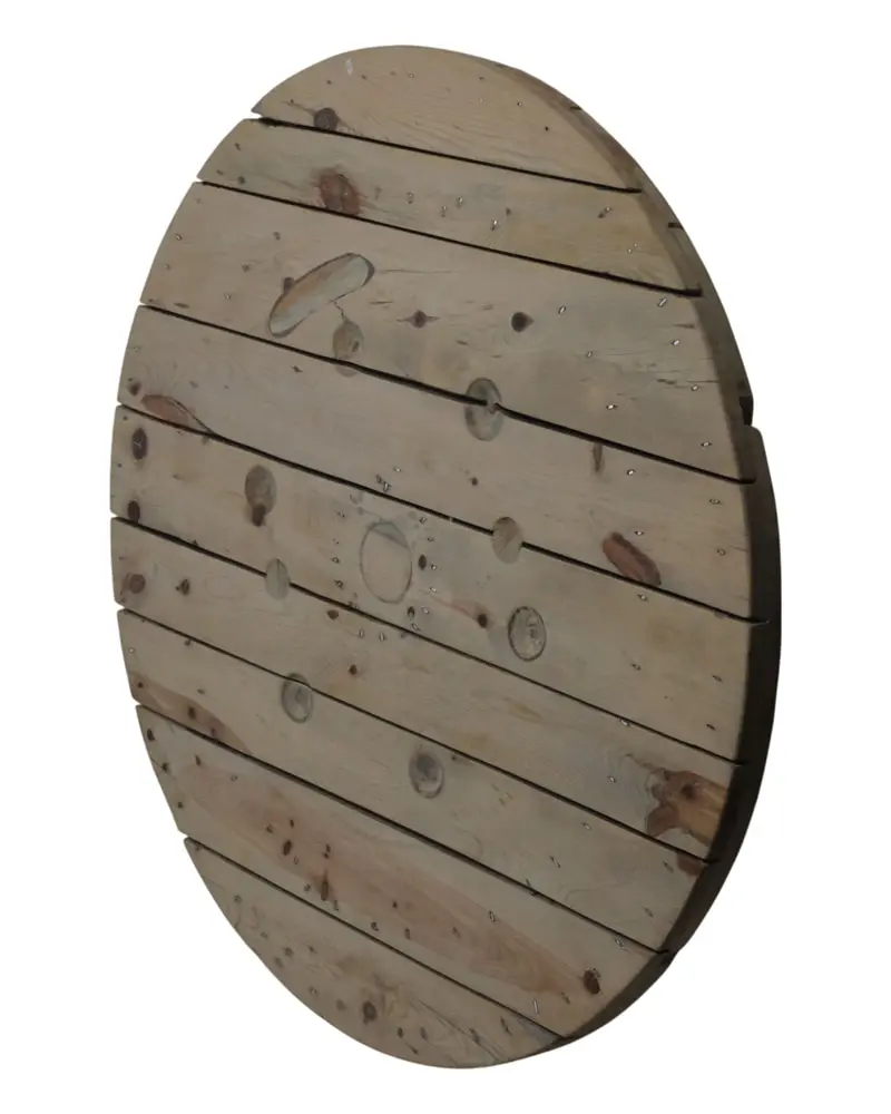 Tapa de Bobina de Luz del Siglo XX en Madera de Pino, Objetos Decorativos, Siglo XX · vista 3/10