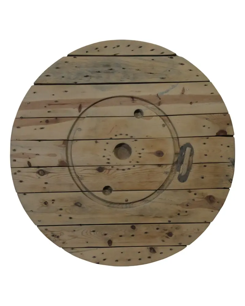 Tapa de Bobina de Luz del Siglo XX en Madera de Pino, Objetos Decorativos, Siglo XX · vista 7/10