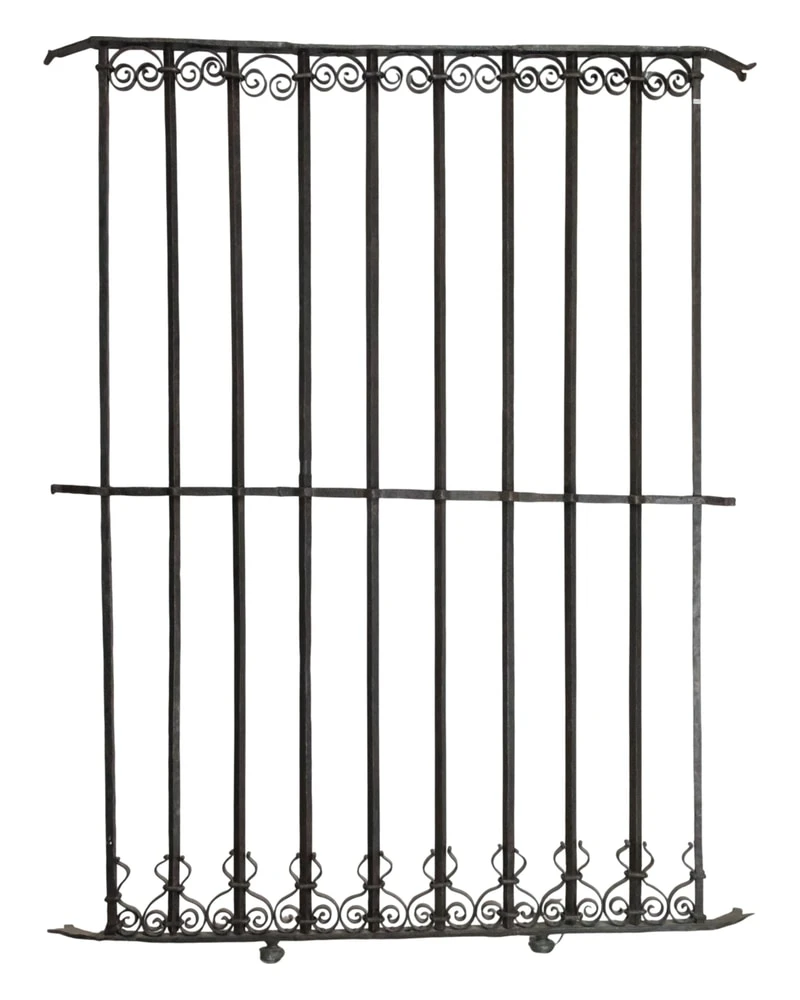 Reja de Hierro del Siglo XIX con Motivos Decorativos, Herrería y Metal, Siglo XIX