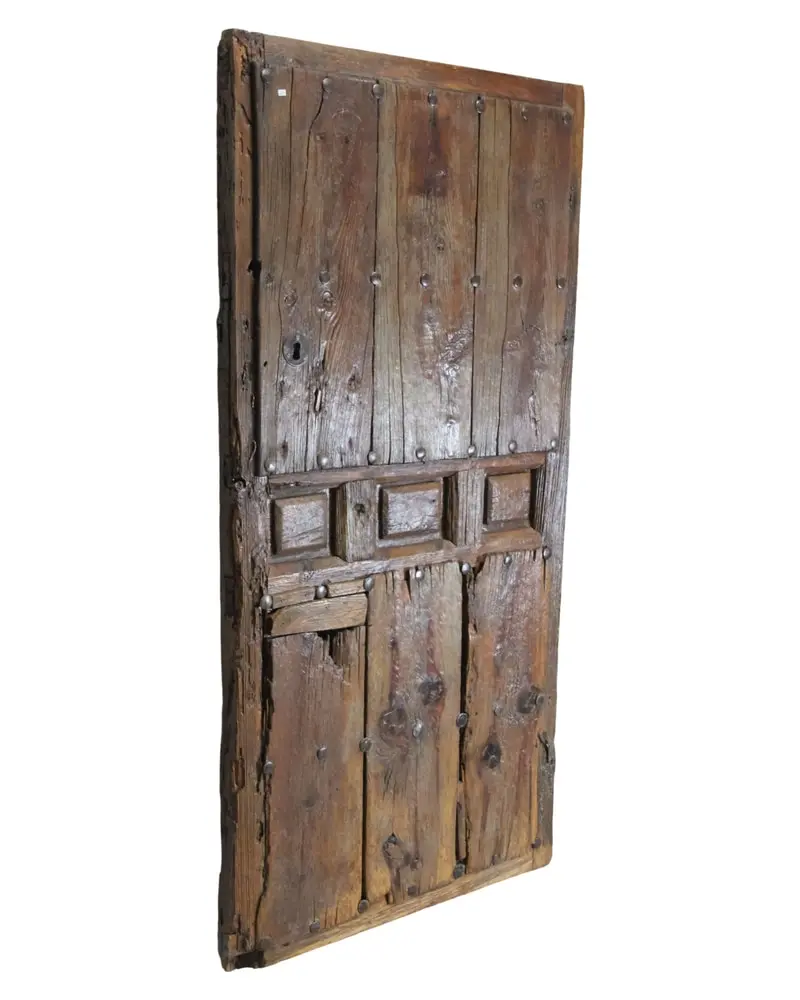 Puerta Rustica de Madera con tres Cuarterones, Siglo XIX, Puertas y Arquitectónico, Siglo XIX · vista 4/11