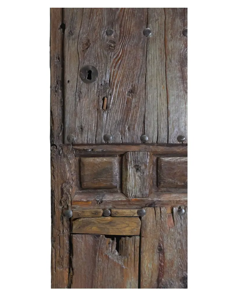 Puerta Rustica de Madera con tres Cuarterones, Siglo XIX, Puertas y Arquitectónico, Siglo XIX · vista 3/11