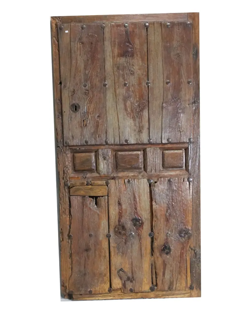 Puerta Rustica de Madera con tres Cuarterones, Siglo XIX, Puertas y Arquitectónico, Siglo XIX