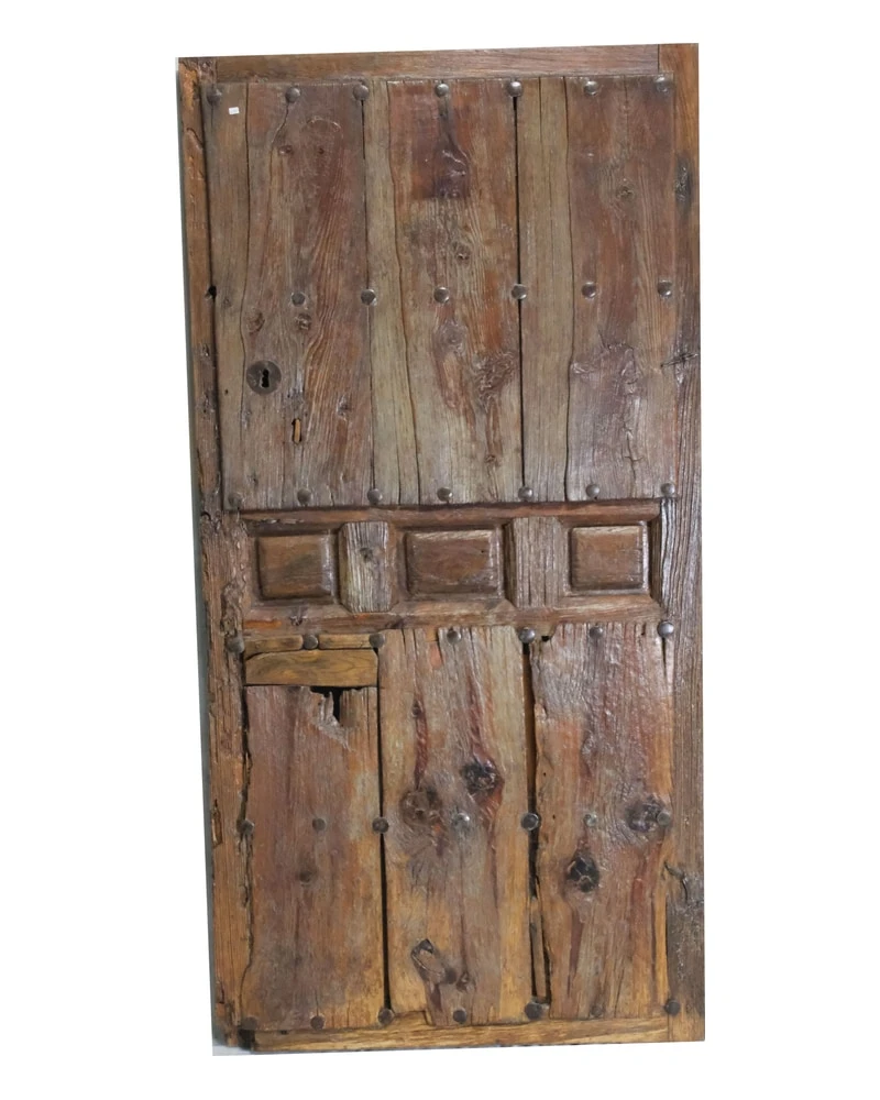 Puerta Rustica de Madera con tres Cuarterones, Siglo XIX, Puertas y Arquitectónico, Siglo XIX