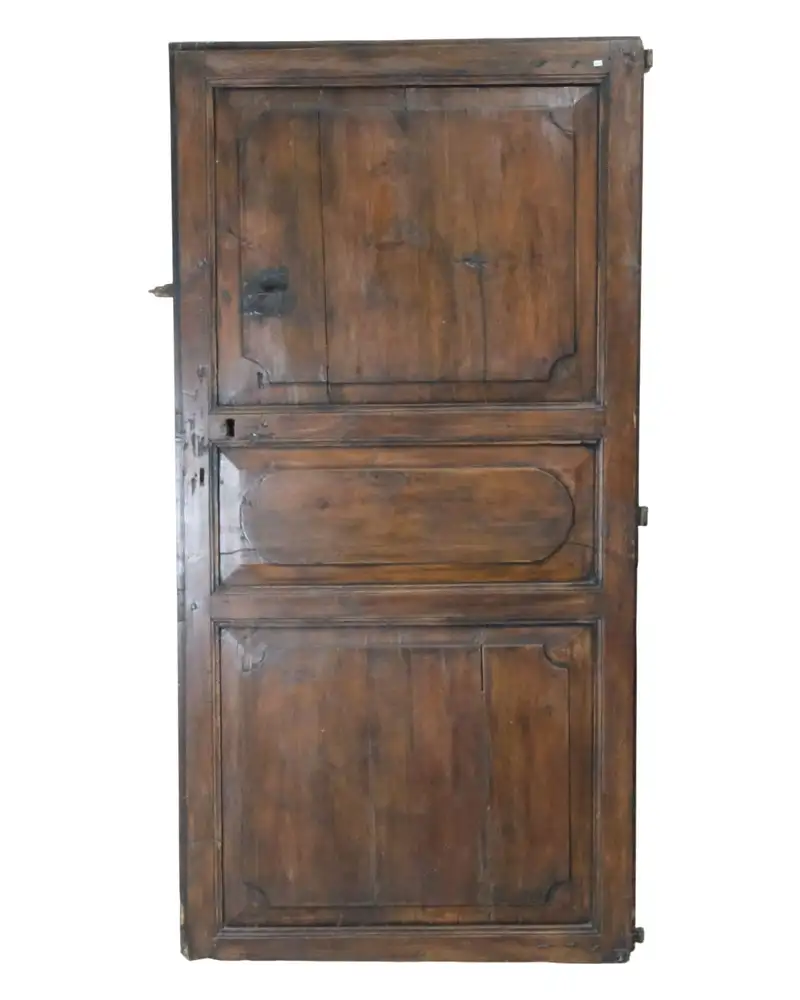 Puerta de Pino del Siglo XVIII con Tres Cuarterones