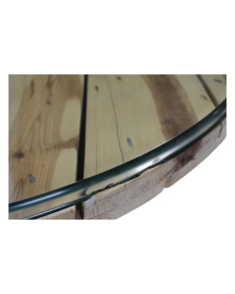 Mesa de Cristal del Siglo XX con Pata de Hierro, Mesas, Siglo XX · vista 3/9