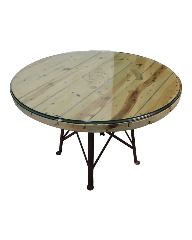 Mesa de Cristal del Siglo XX con Pata de Hierro, Mesas, Siglo XX · vista 2/9