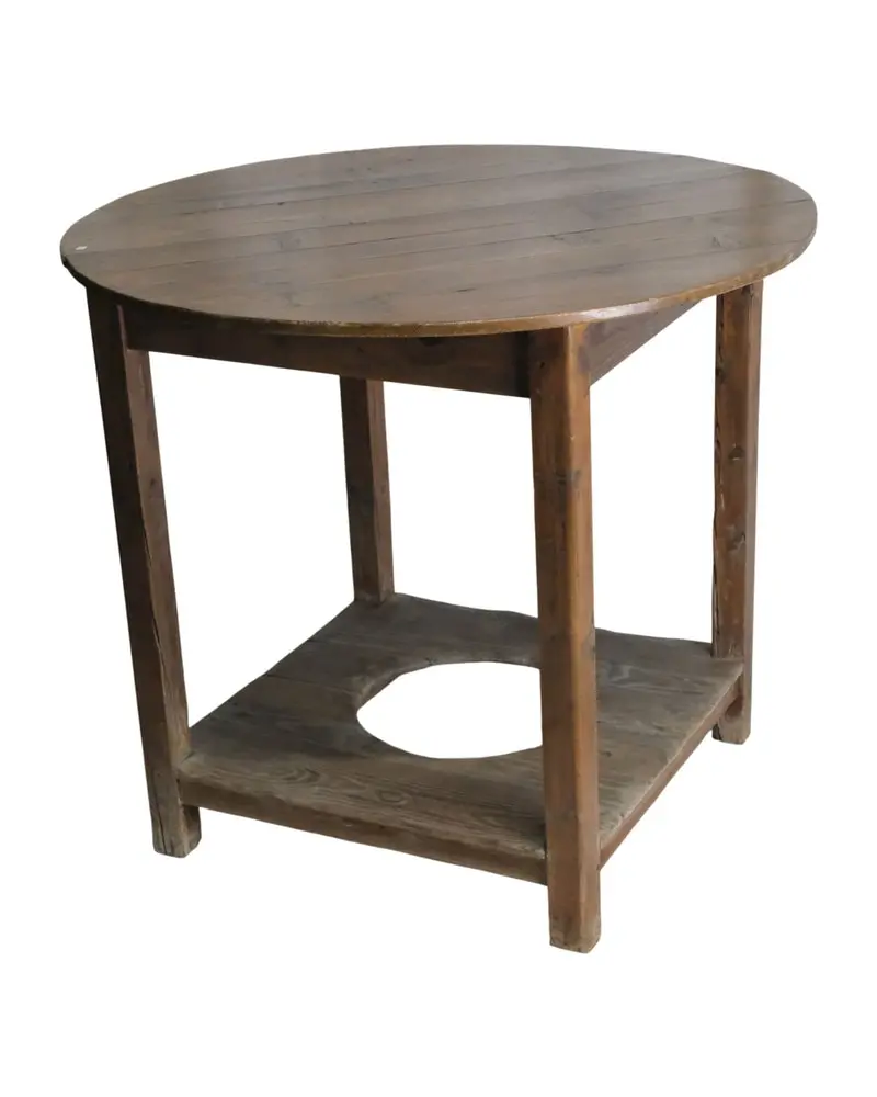 Mesa Redonda del Siglo XX en Madera de Pino, Mesas, Siglo XX