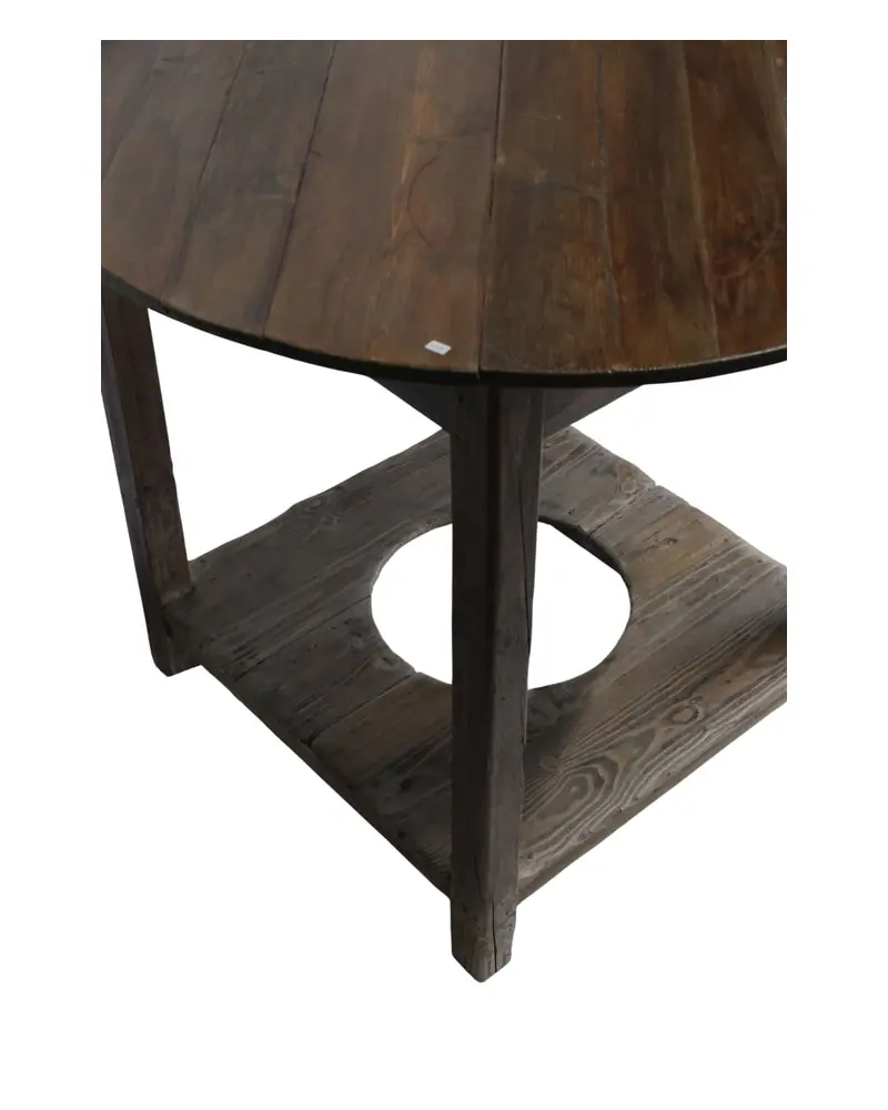Mesa Redonda del Siglo XX en Madera de Pino, Mesas, Siglo XX · vista 2/5
