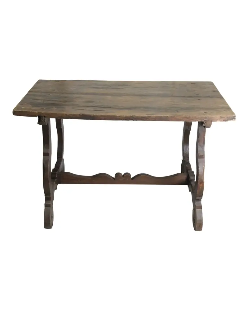 Mesa de Nogal del Siglo XVIII con Patas en Lira, Mesas, Siglo XVIII