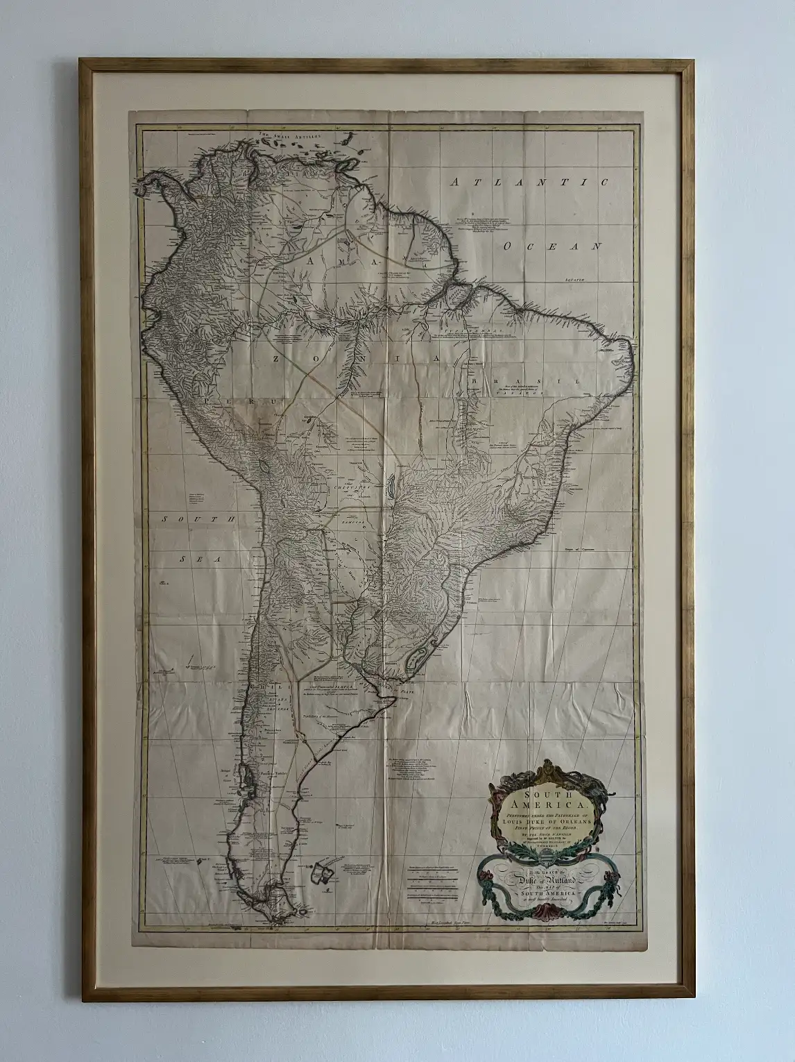Mapa Inglés del Siglo XVIII del Continente Sudamericano