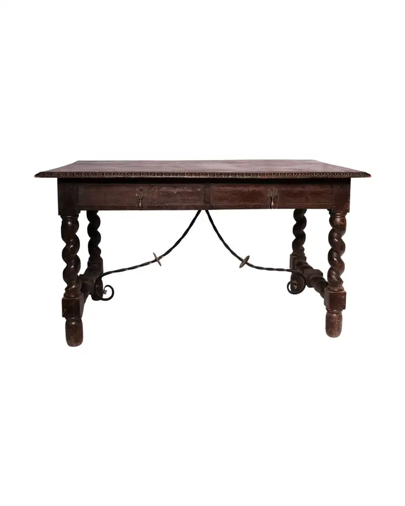 Mesa de Escritorio del Siglo XX en Madera Maciza