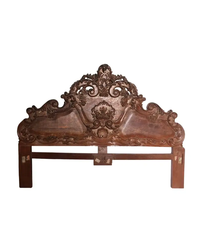Cabecero de Cama del Siglo XX en Madera Maciza Estilo Neo-barroco