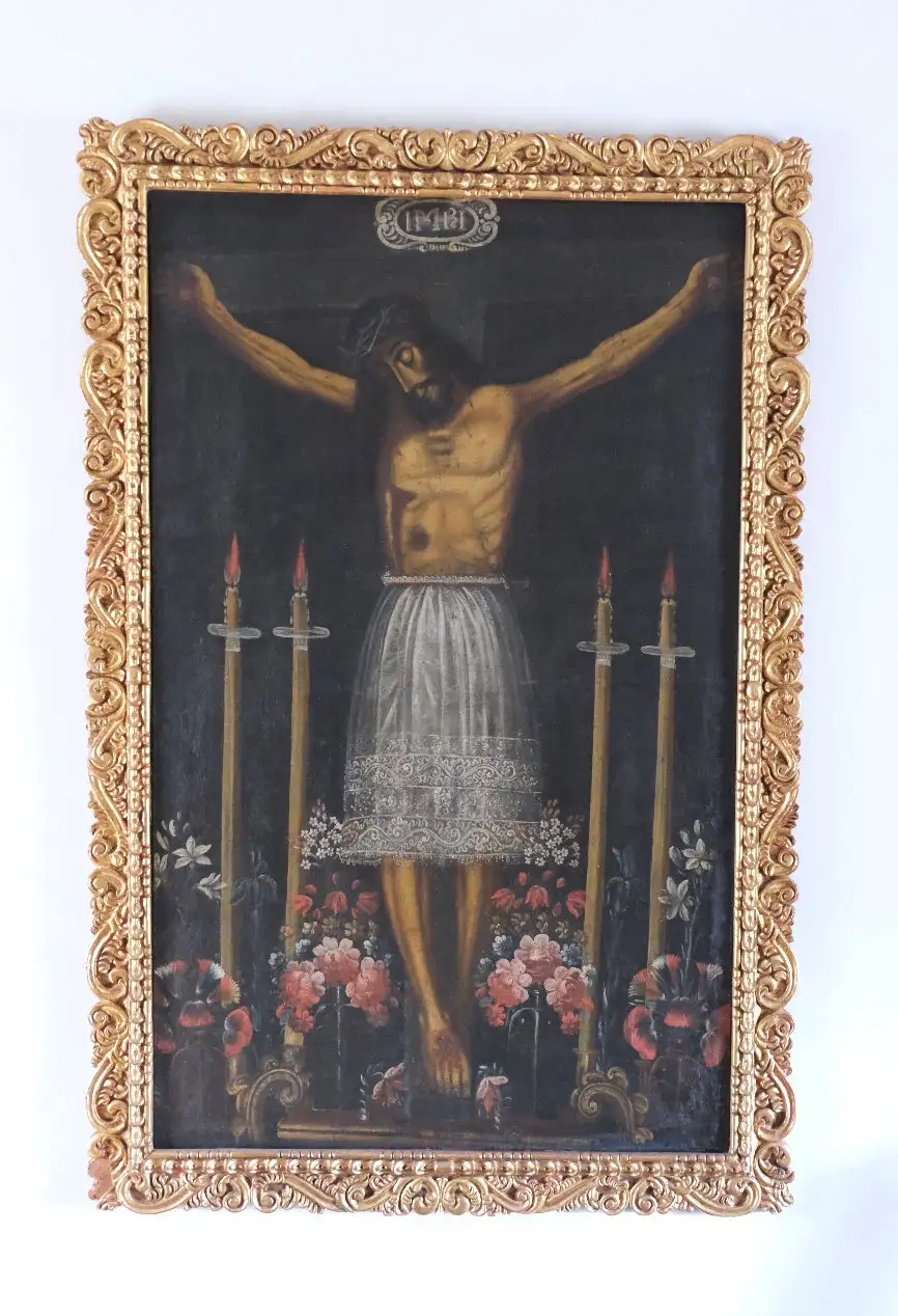 Pintura del Siglo XVII del Cristo de las Lágrimas, Escuela Cuzqueña
