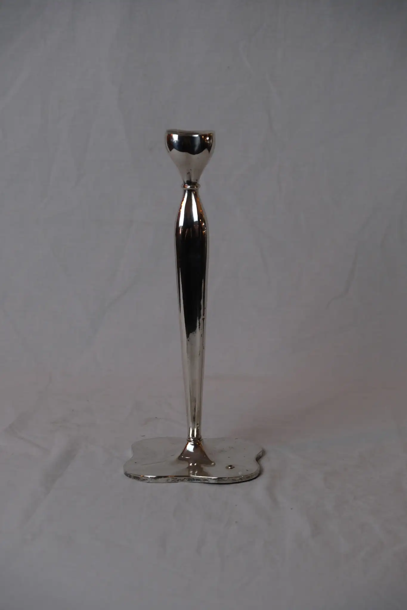 Candelabro/Portavelas Siglo XX con Baño de Plata