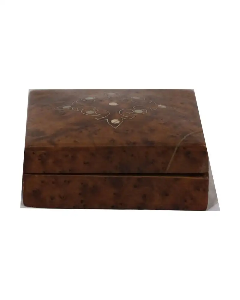 Caja de Madera del Siglo XIX con Incrustaciones