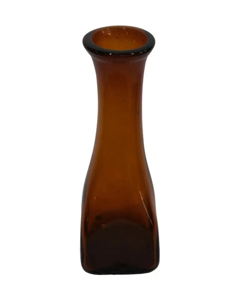 Vaso de Vidrio Ámbar del Siglo XX con Forma Elegante