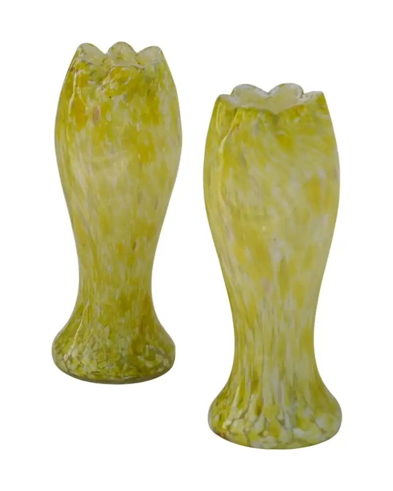 Jarrones Art Nouveau de Cristal Clichy Amarillo
