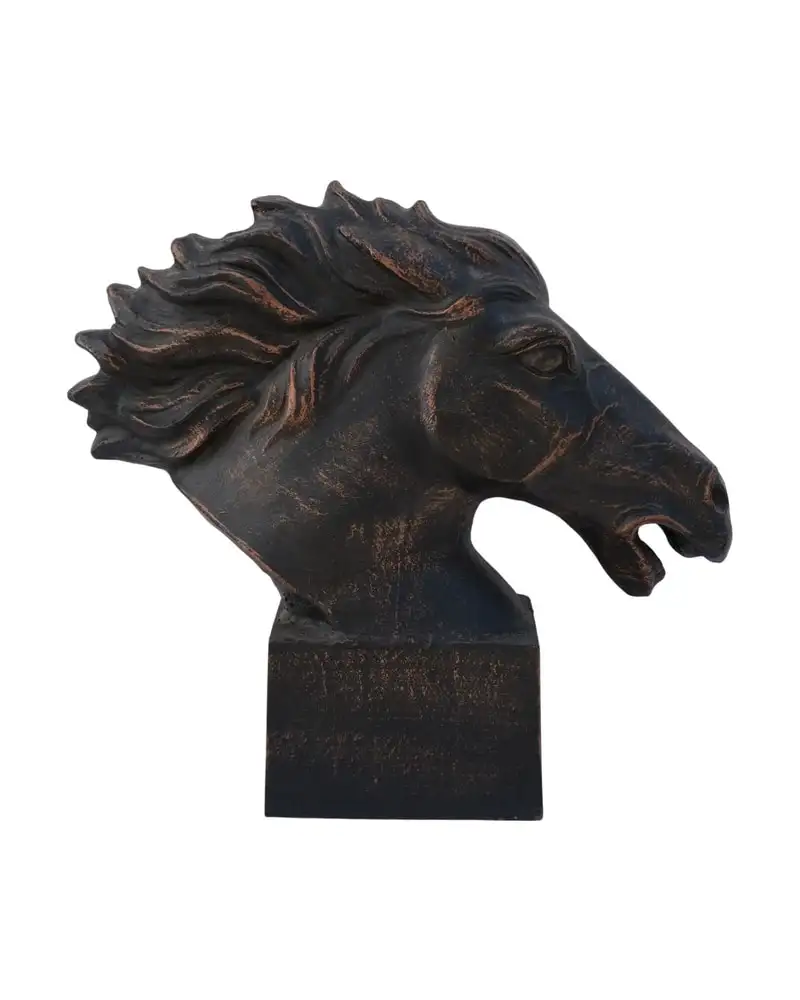 Escultura de Cabeza de Caballo Art Decó