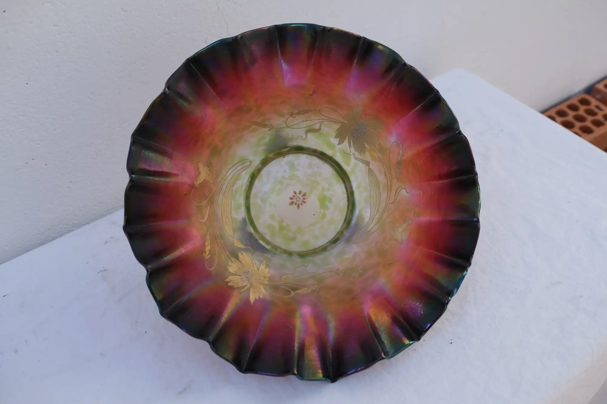 Plato Cristal Loetz Siglo XX