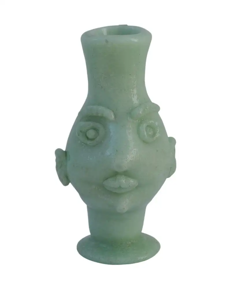 Jarrón Cristal Cabeza Brutalista del Siglo XX