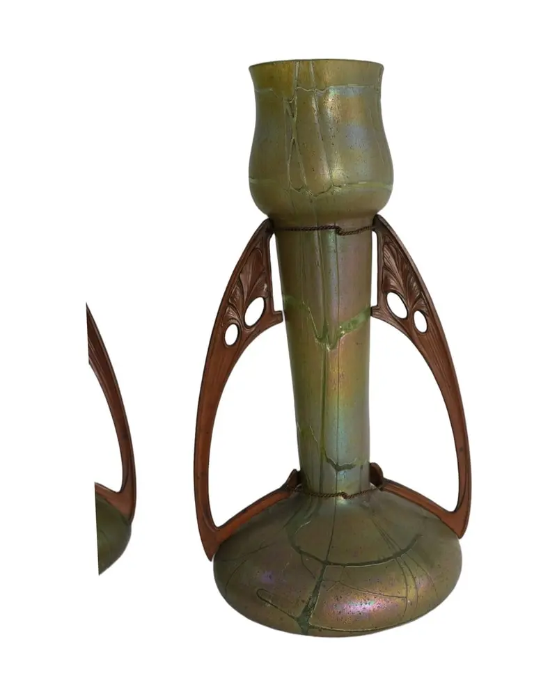 Iridescent Art Nouveau Glass Vases Lotz/Kralik - 6/7