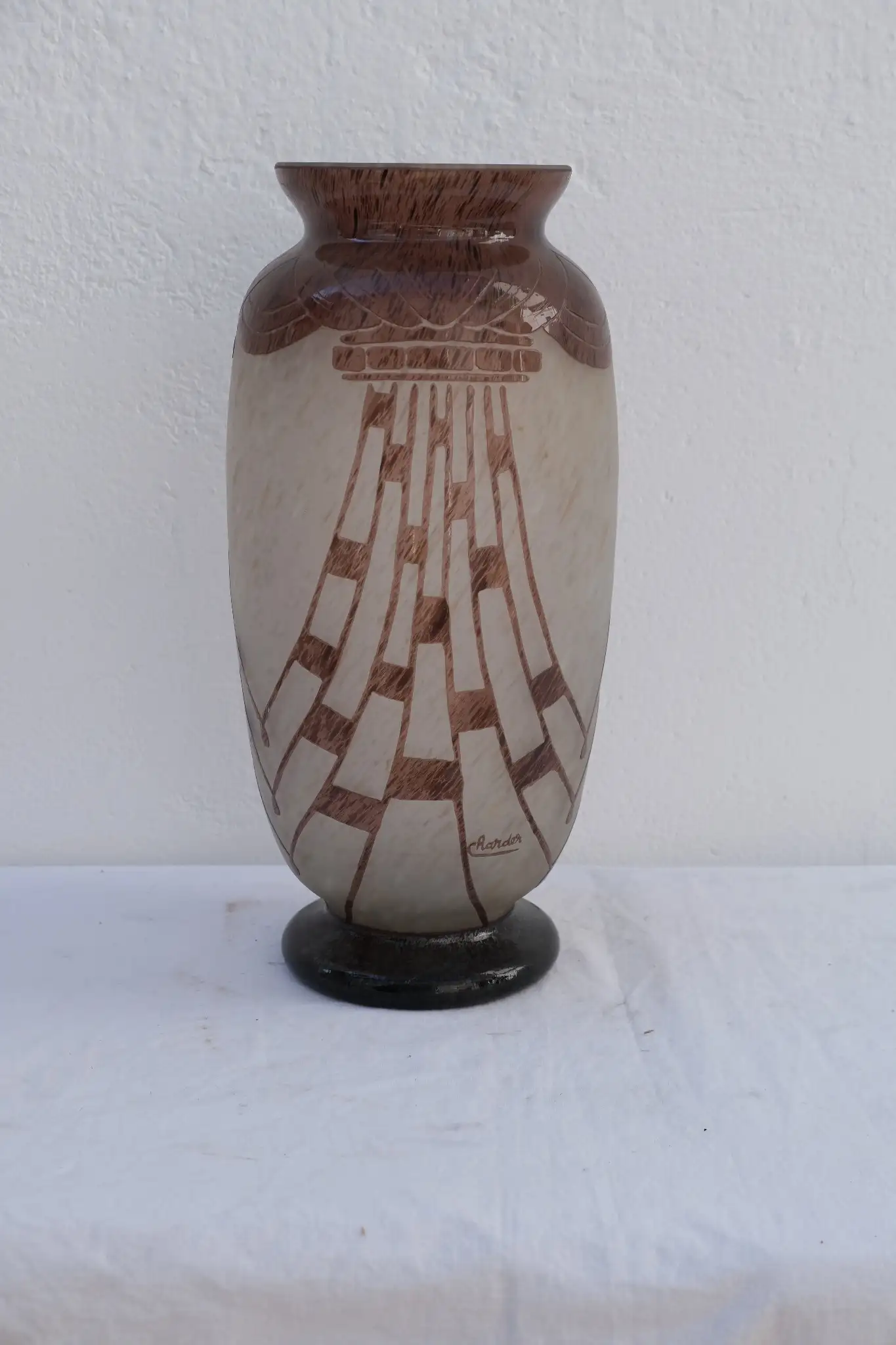 Jarrón Cristal Art Decó Schneider