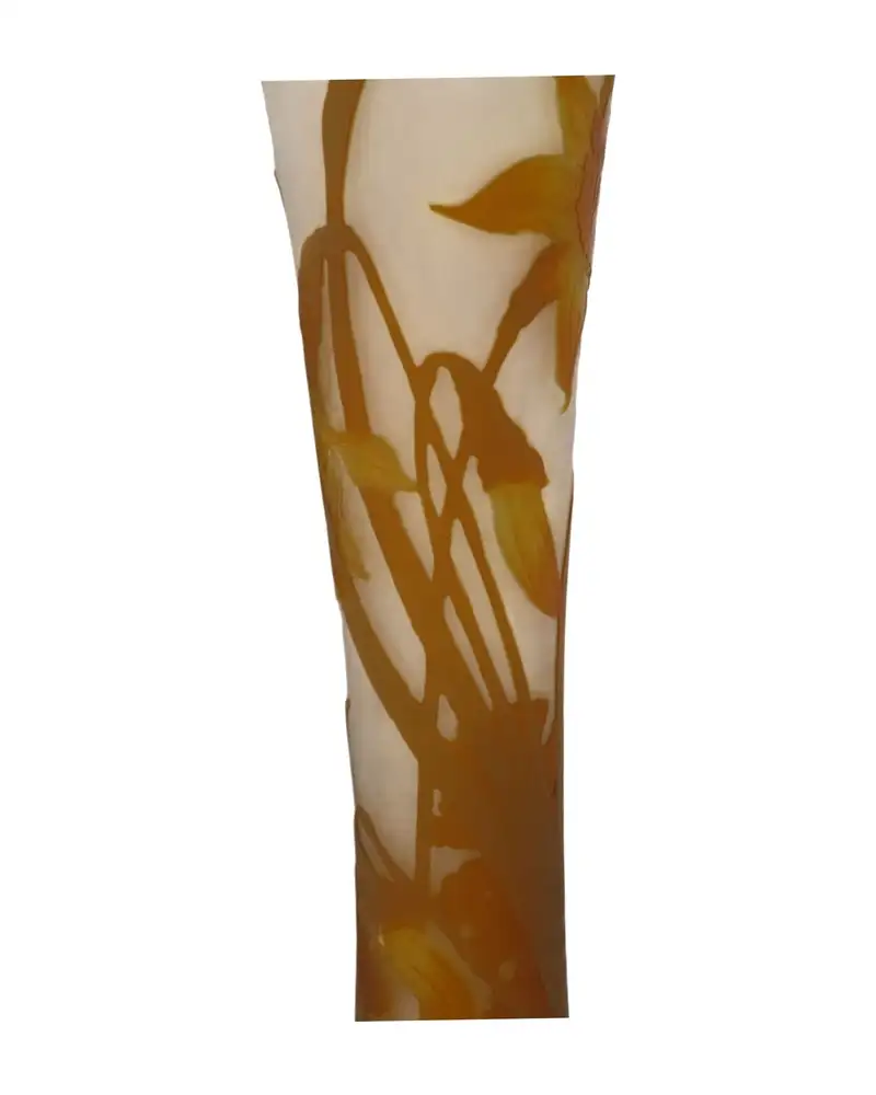 Jarrón Amarillo de Cristal de Gallé