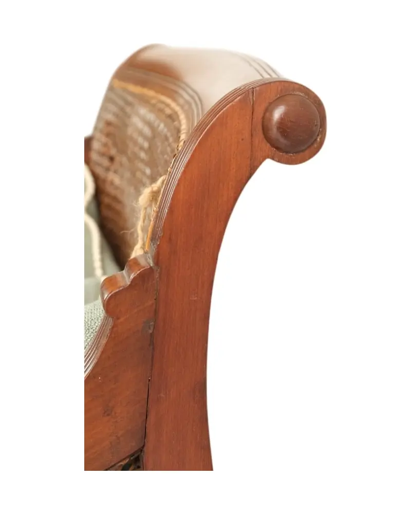 Sillón de Brazos del Siglo XIX en Madera y Cuero, Sillas y Asientos, Siglo XIX · vista 6/11