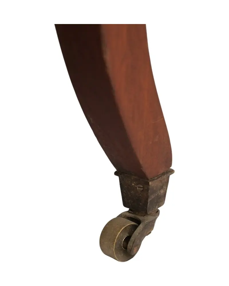 Sillón de Brazos del Siglo XIX en Madera y Cuero, Sillas y Asientos, Siglo XIX · vista 4/11