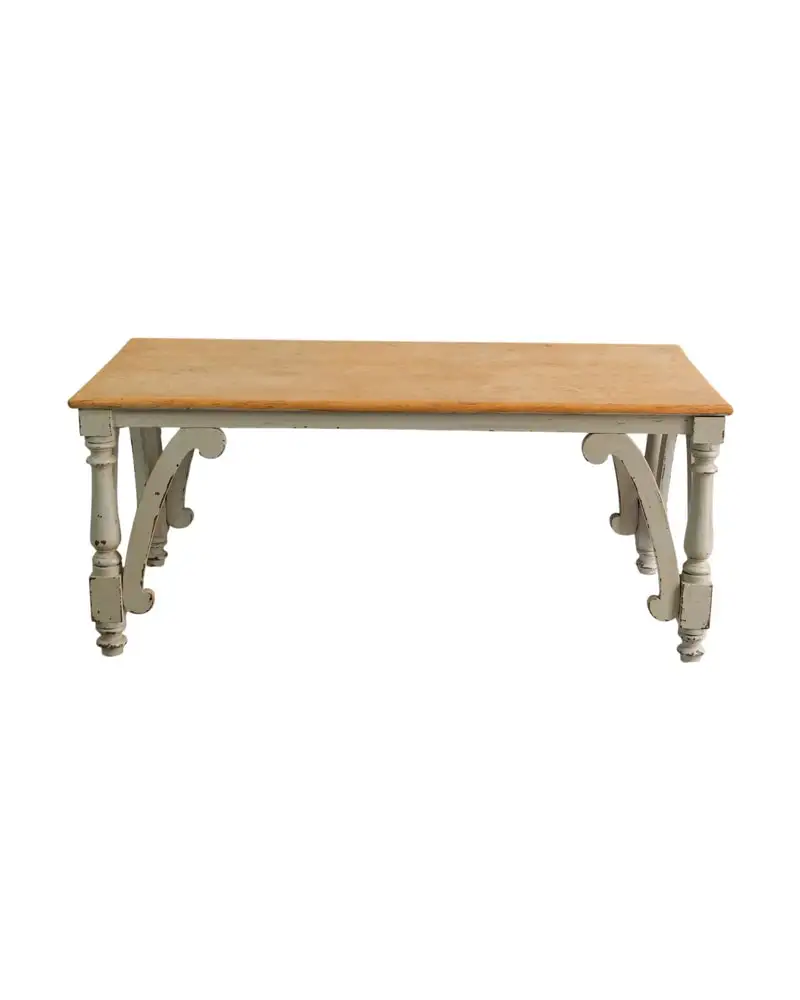 Mesa de Comedor del Siglo XIX en Madera Pintada