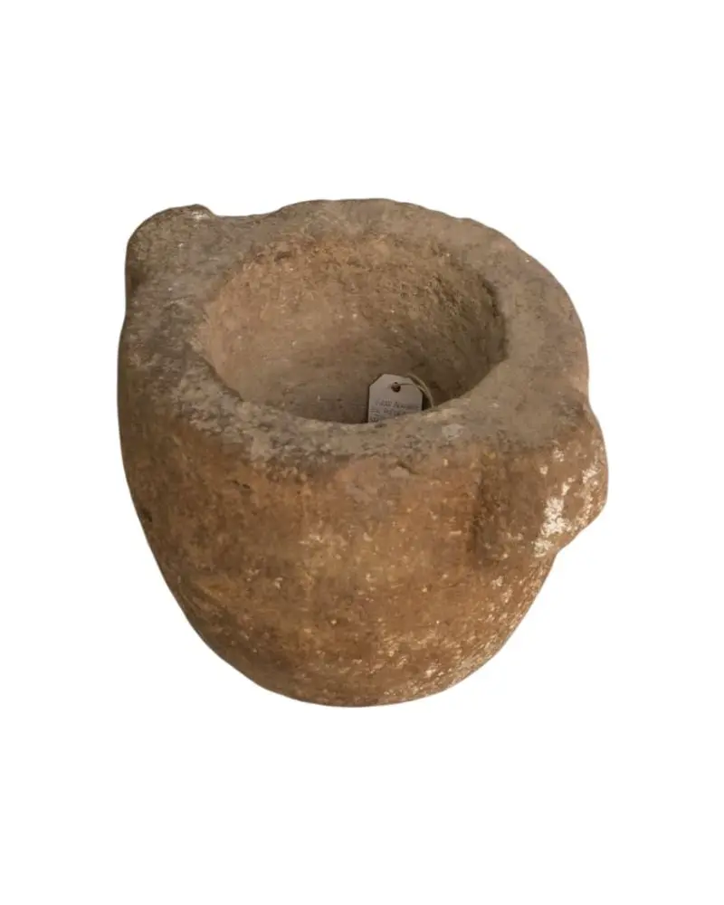 Mortero de Piedra del Siglo XVI con Desgaste Notable, Objetos Decorativos, Siglo XVI · vista 3/7