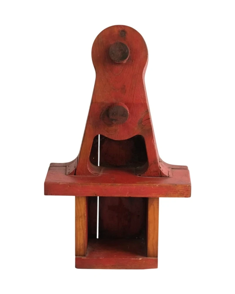 Objeto de Madera del Siglo XX en Color Rojo, Objetos Decorativos, Primera mitad del siglo XX