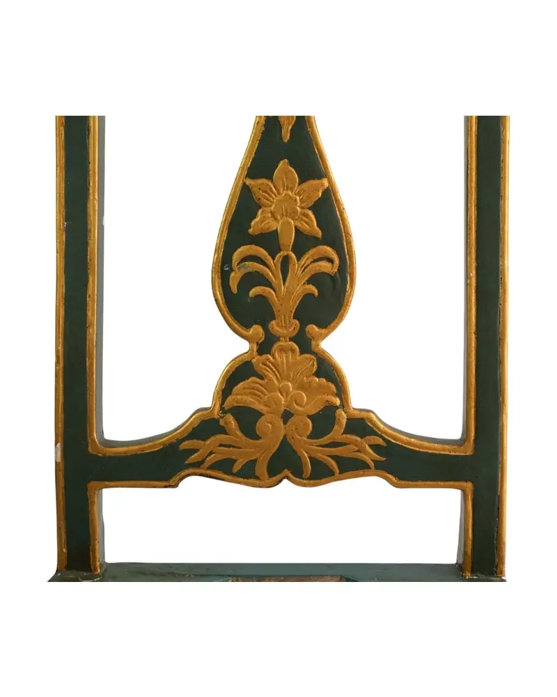 Silla de Respaldo Alto del Siglo XVIII en Madera Pintada y Dorada, Sillas y Asientos, Siglo XVIII · vista 12/13