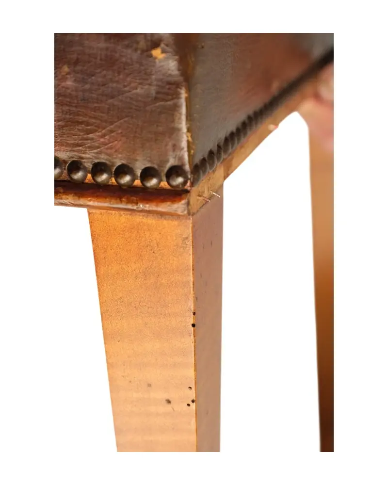 Silla Tapizada del Mediados del Siglo XX en Madera y Cuero, Sillas y Asientos, Primera mitad del siglo XX · vista 14/14