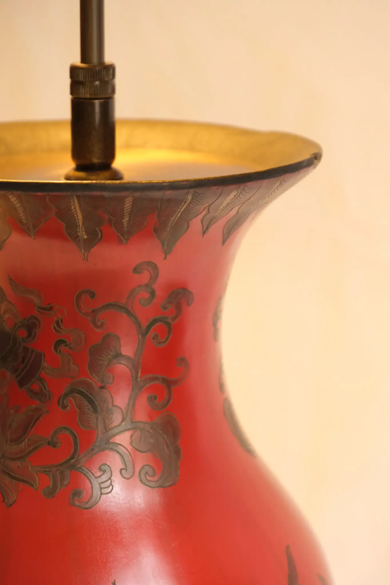 Lámparas de Mesa del Siglo XX en Cerámica Roja, Iluminación, Primera mitad del siglo XX · vista 10/12