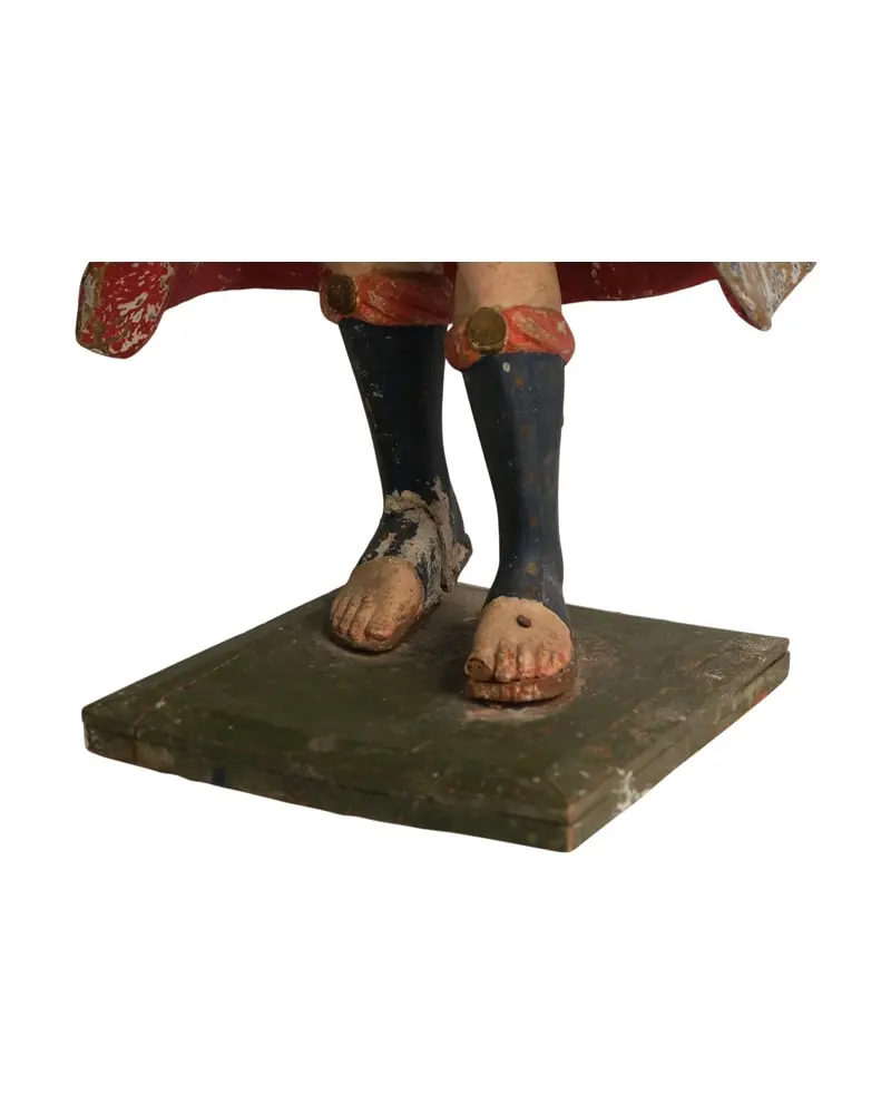 Escultura Religiosa del Siglo XIX de un Santo en Madera Policromada, Religioso y Devocional, Siglo XIX · vista 9/14