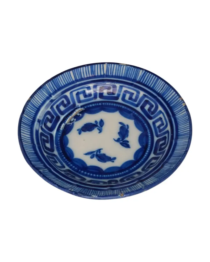 Plato Decorativo del Siglo XIX en Cerámica Azul, Objetos Decorativos, Siglo XIX · vista 3/6