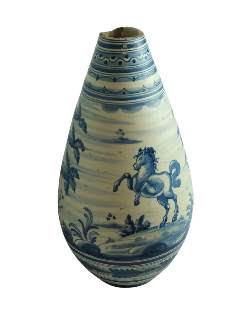 Jarrón del Siglo XVIII en Cerámica Azul y Blanca, Objetos Decorativos, Siglo XVIII · vista 5/9