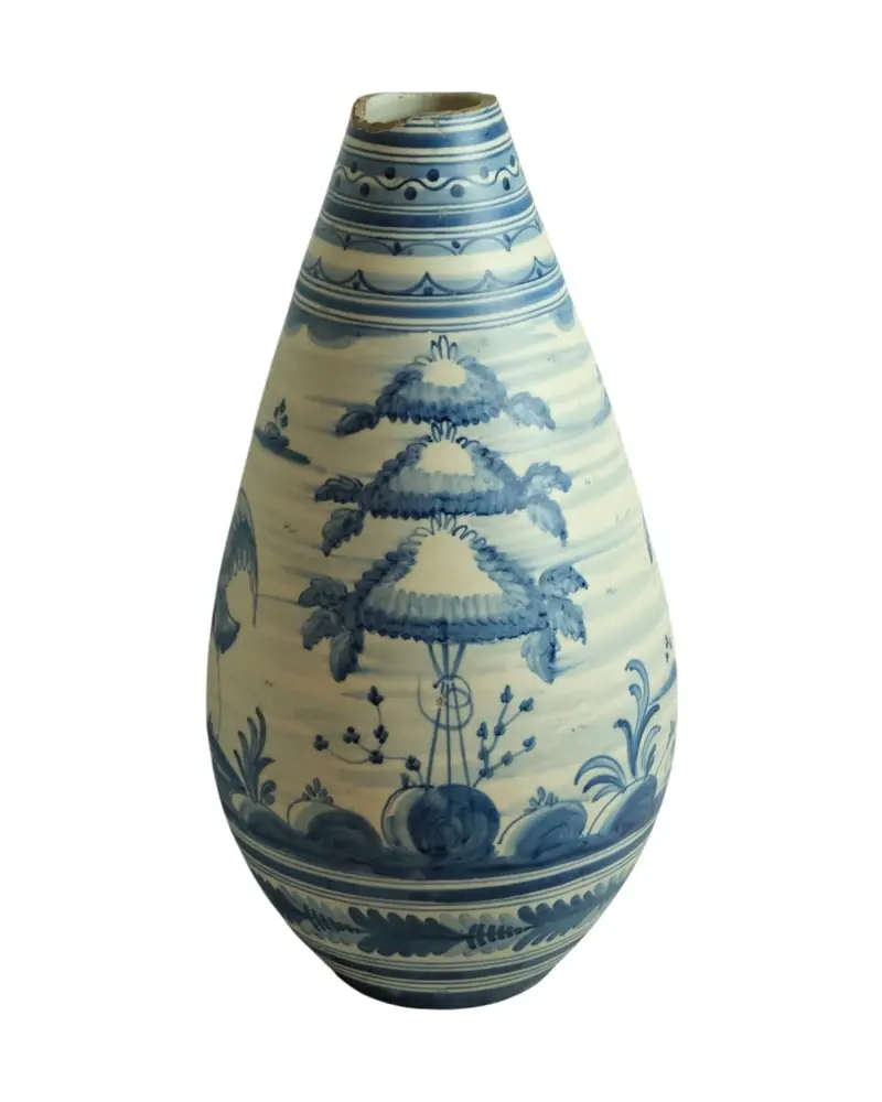 Jarrón del Siglo XVIII en Cerámica Azul y Blanca, Objetos Decorativos, Siglo XVIII · vista 8/9