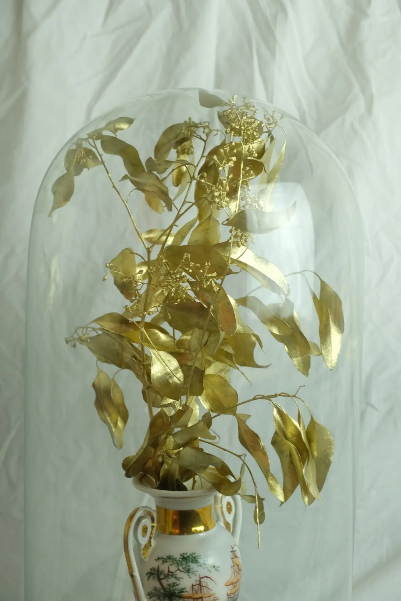 Vasija Antiguo del Siglo XIX en Cristal y Base de Madera, Objetos Decorativos, Siglo XIX · vista 6/9