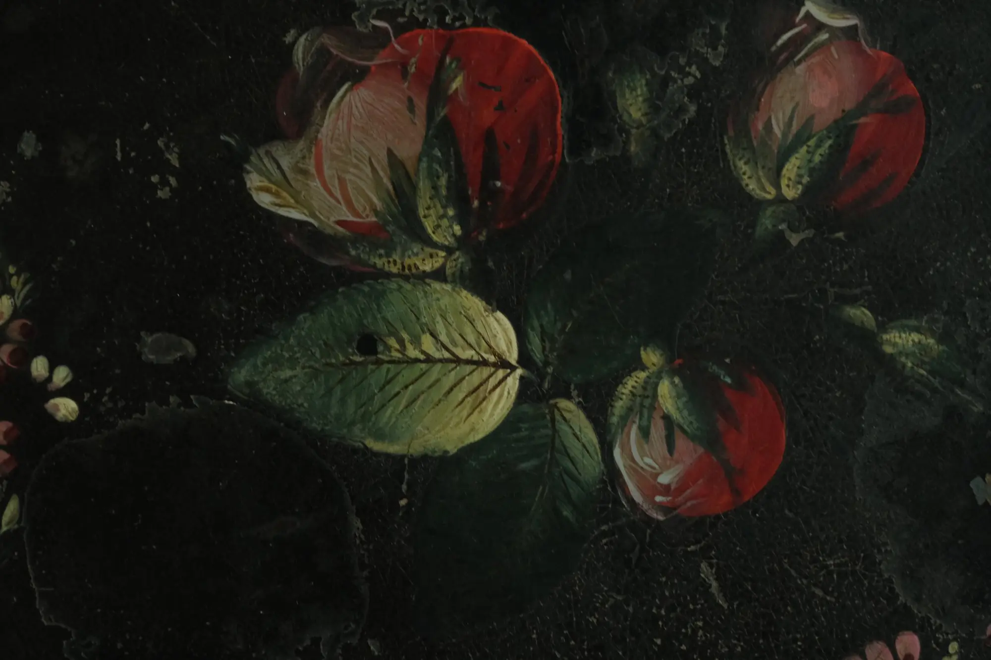 Bandeja Ovalada del Siglo XIX con Pintura Floral, Objetos Decorativos, Siglo XIX · vista 5/7