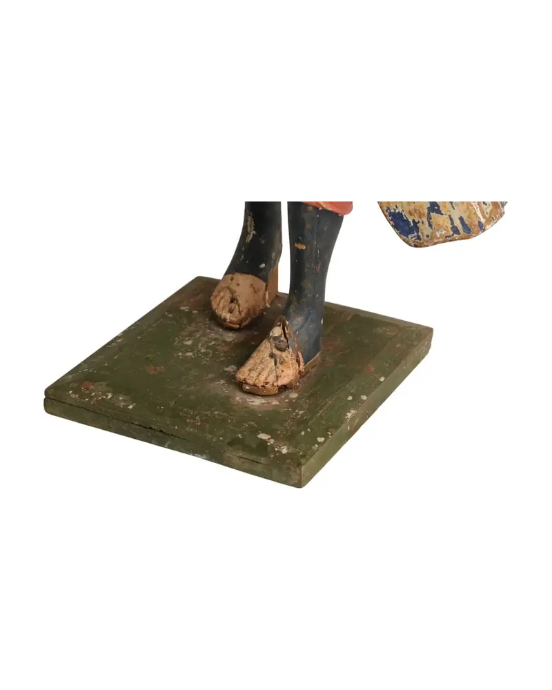 Figura de Niña del Siglo XIX en Madera Policromada, Objetos Decorativos, Siglo XIX · vista 4/10