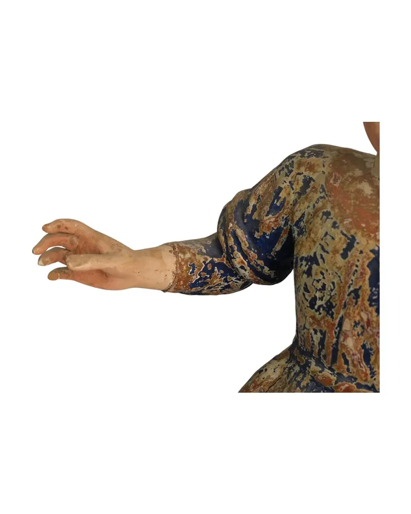 Figura de Niña del Siglo XIX en Madera Policromada, Objetos Decorativos, Siglo XIX · vista 5/10